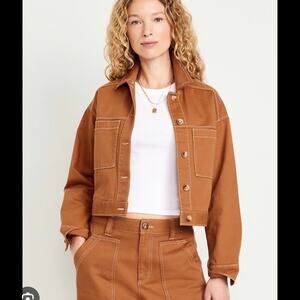 Crop Utility Jacket XS Caramel Sly Fox Old Navy